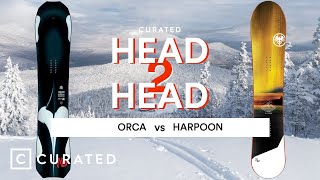 2021 Lib Tech Orca vs 2021 Never Summer Harpoon  Head 2 Head  Curated [upl. by Stevens]