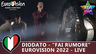 Diodato  quotFai Rumorequot 🇮🇹Italy 2020  Live  Eurovision Song Contest 2022 SemiFinal 1 [upl. by Virgel82]