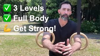 Gymnastic Rings Workout  Beginner Intermediate Advanced [upl. by Claudio]