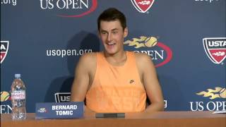 US Open 2012 Friday Interview Tomic [upl. by Ecnatsnok]