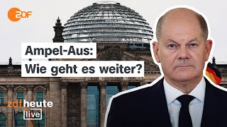 Nach dem Regierungsbruch bleiben SPD und Grüne als Minderheitsregierung  ZDFheute live [upl. by Shuler]