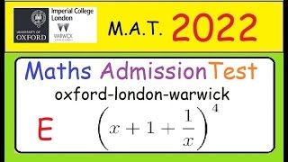 CONCOURS entrée OxfordMAT 2022 Question 5  suite récurrente x11x4 coefficient constant [upl. by Notserc]