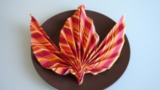 Servietten falten Ahornblatt napkin folding maple leaf [upl. by Cressida624]