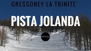 Gressoney la Trinitè Monterosa ski pista Jolanda nera [upl. by Eioj]