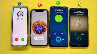 Ringing incoming call Samsung Z FOLD3  iPhone 11  Honor X7a  Neffos X20Pro [upl. by Aubine]