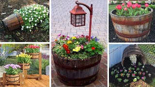 54 Wine Barrel Garden Ideas Creative Ways to Upcycle Your Barrels [upl. by Nospmoht]