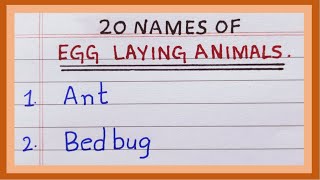 Names of Egg laying Animals  10 Names  20 Names of Egg Laying Animals in English  Oviparous [upl. by Berardo]