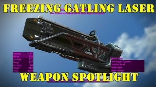 Fallout 4 Weapon Spotlights Freezing Gatling Laser [upl. by Ranita395]