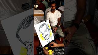 Street artist performs live caricature in wedding function caricatureartist livecaricature art [upl. by Aliemaj]