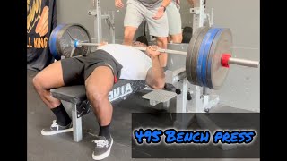 Bench Press Progression  495 Bench press [upl. by Enohs293]