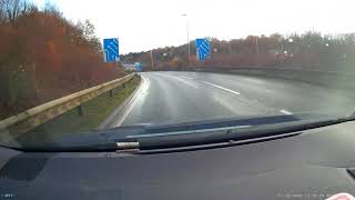 Lost lorry cuts across the lanes at M3 WInnall roundabout [upl. by Rebane]