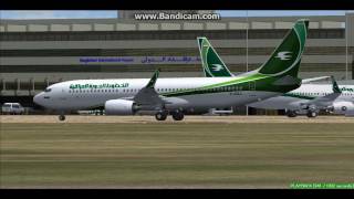 Iraqi Airways B737 Baghdad International Airport ORBI Landing FS9 [upl. by Rachelle793]