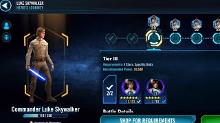 SWGOH Commander Luke Journey gameplay attempt No 1 [upl. by Nylarahs784]