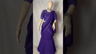 We designed this beautiful purple colour PRE DRAPED saree for one of our beloved customer 💕 🥰🥰 [upl. by Molini642]