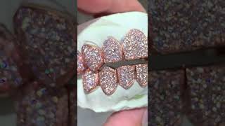 8 on 8 Moissanite Grillz Honeycomb Setting and VVS Moissanites DIAMOND TESTER CERTIFIED ✅ [upl. by Naivaf]