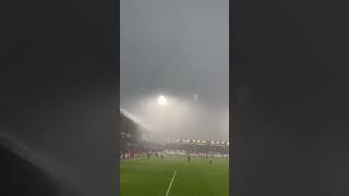 Thunderstorm at League One match Wrexham vs Crawley Town leagueone shorts storm footballpassion [upl. by Ycam]