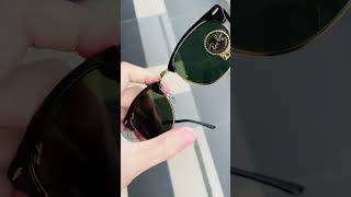 Ray Ban Clubmaster 3016 Polished Black On Gold  G15  51 [upl. by Anikehs]