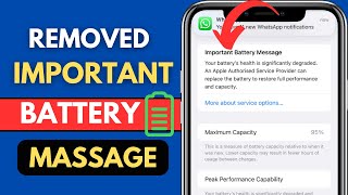 Important battery message iPhoneUnknown part battery iPhone Xr Xs1112131415 Pro Max 678 Fix [upl. by Annai321]