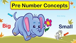 Learn Quickly Pre Math Concepts  Pre Number Concepts for Kindergarten Big Small Tall Short [upl. by Steven]