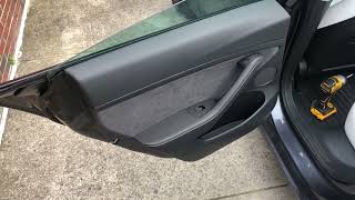 Tesla Model 3 rear door panel removalreinstallation [upl. by Nevanod751]