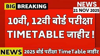 ✅ Maharashtra Board Exam 2025 Time Table Declared 🔥 10th 12th Board Exam Time Table 2025 Declared 🚀 [upl. by Akissej]