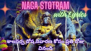 Powerful Naag Stotra for Kala Sarpa Dosha Nivarana  Sarpa Stotram  Naga Stotram with Lyrics [upl. by Threlkeld]