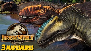 3 Mapusaurus amp 3 Giganotosaurus Breakout amp Fight  Jurassic World Evolution Mods 4K 60FPS [upl. by Unders]