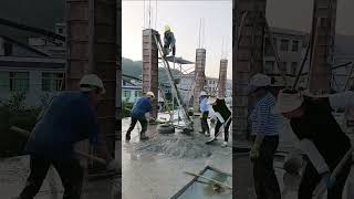 Pouring process of concrete columns with lifting mechanism [upl. by Geminius491]