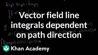 Vector field line integrals dependent on path direction  Multivariable Calculus  Khan Academy [upl. by Babcock]