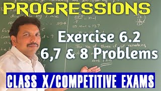 PROGRESSIONS EXERCISE 62  67 amp 8 PROBLEMSCLASS X [upl. by Orin]