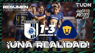 Resumen y goles  Querétaro 13 Pumas  Grita México C22  J2  TUDN [upl. by Nari]