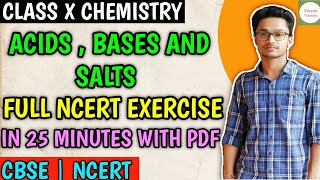 Full Ncert Exercise Solutions Acids  Bases amp Salts Class 10 Cbse  Acids Bases and Salts Class 10 [upl. by Debby]