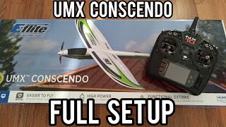 Eflite UMX Conscendo overview and full transmitter setup [upl. by Blinni]