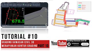 Grading Kawasan Autocad Civil 3D  Merapihkan Kontur Grading 10 [upl. by Babcock793]