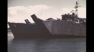 Footage from a boat from USS Gloucaster CVE109 of Sasebo Naval Base Japan September 28 1945 [upl. by Ahtelahs]