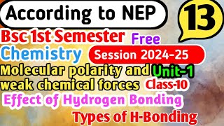 L10 Hydrogen Bonding part2 Bsc 1st semester chemistry yourbscguide bsc1stsemester bsc1styear [upl. by Alburg722]