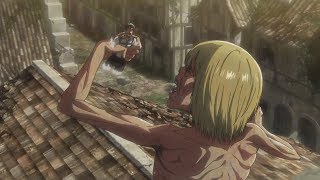 Armin Becomes A Titan amp Eats Bertholdt  Shingeki no Kyojin Season 3 Pt 2 AMV [upl. by Nixie346]