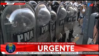 Gendarmeria Policia Federal y Prefectura reprimen a subversivos en Plaza Congreso 31 enero 2024 [upl. by Llennahs353]