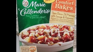 Marie Callenders Three Cheese Ziti Marinara With Sausage amp Pepperoni Food Review [upl. by Stefania]