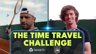 Tennis Pros Grigor Dimitrov amp Andrey Rublev Play With Vintage Rackets [upl. by Midan]