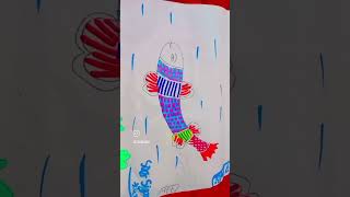 Mithila painting fish viral video trending song like this video and subscribe [upl. by Dranel]