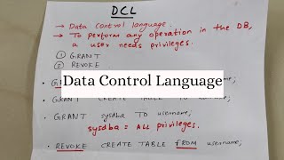 DCL  DATA CONTROL LANGUAGE [upl. by Cordi]