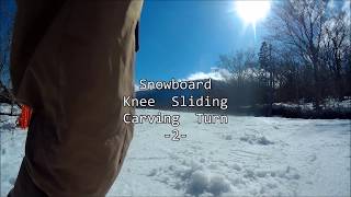 Snowboard Knee Sliding Carving Turn 2 Rear side knee carves on the snow slope [upl. by Asilana]