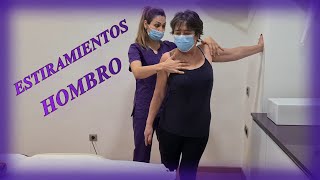 ESTIRAMIENTOS para HOMBRO CONGELADOGanar movilidad al hombro congelado fisioterapia [upl. by Timmons922]