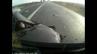 Lada Samara crash with truck [upl. by Eittah91]