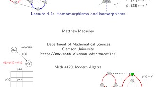 Visual Group Theory Lecture 41 Homomorphisms and isomorphisms [upl. by Leschen]