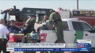 Sunland Park Fire rescue efforts in extreme heat [upl. by Noseyt800]