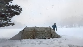 Hiking and Winter Camping in Snow Freezing Temperatures at Limni Dasiou [upl. by Enyamrahs]