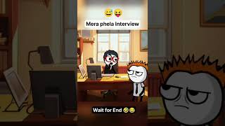 First interview interview experience trending funny animation crazy comedy funnycomedy [upl. by Akemahc]