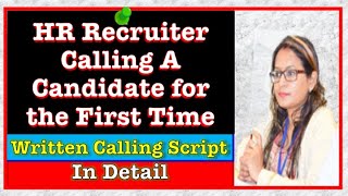 Recruiter calling ScriptCold callingHow Recruiter Talk to CandidateRecruiter calling Candidate [upl. by Muffin]